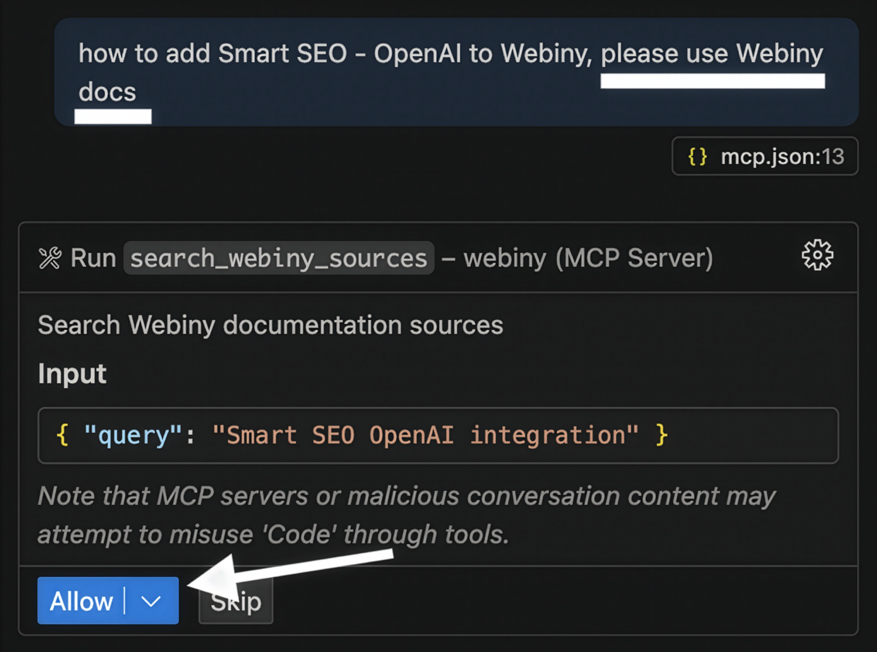 VS Code Webiny MCP Server